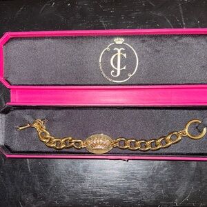 Juicy Couture Gold Chain Bracelet with Crown Detail